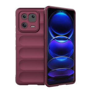 Szilikon telefonvédő (közepesen ütésálló, kamera védelem, 3D minta) BORDÓ Xiaomi 13 Pro