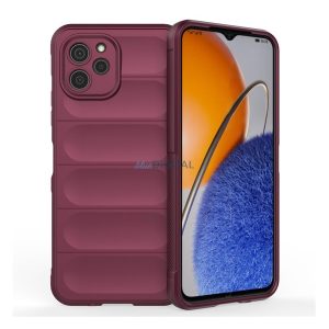 Szilikon telefonvédő (közepesen ütésálló, kamera védelem, 3D minta) BORDÓ Huawei Nova Y61