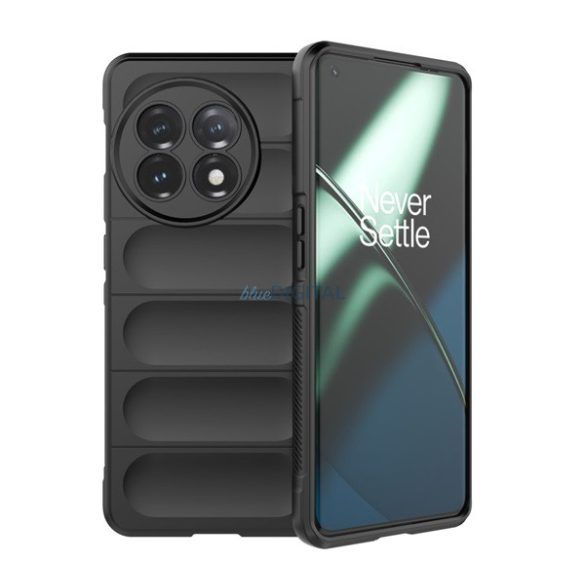 Szilikon telefonvédő (közepesen ütésálló, kamera védelem, 3D minta) FEKETE OnePlus 11 5G