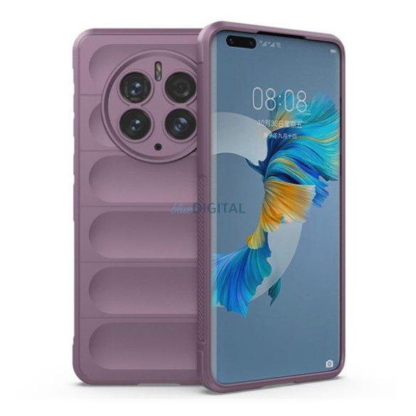 Szilikon telefonvédő (közepesen ütésálló, kamera védelem, 3D minta) LILA Huawei Mate 50 Pro