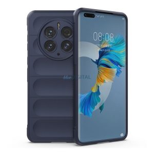 Szilikon telefonvédő (közepesen ütésálló, kamera védelem, 3D minta) SÖTÉTKÉK Huawei Mate 50 Pro