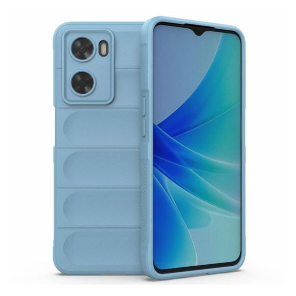 Szilikon telefonvédő (közepesen ütésálló, kamera védelem, 3D minta) VILÁGOSKÉK Oppo A77 5G, Oppo A57s