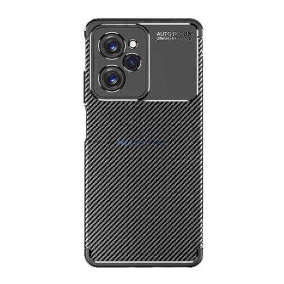 Szilikon telefonvédő (közepesen ütésálló, légpárnás sarok, karbon minta) FEKETE Xiaomi Poco X5 Pro 5G