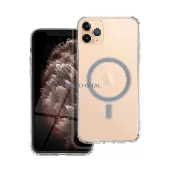Szilikon telefonvédő (ütésállóság, légpárnás sarok, MagSafe) ÁTLÁTSZÓ Apple iPhone 11 Pro Max