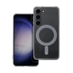   Szilikon telefonvédő (mágneses, közepesen ütésálló, MagSafe kompatibilis) ÁTLÁTSZÓ Samsung Galaxy S23 (SM-S911)