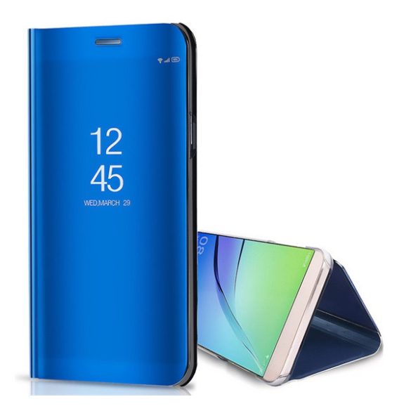 Tok álló (aktív FLIP, oldalra nyíló, asztali tartó funkció, tükrös felület, Mirror View Case) KÉK Samsung Galaxy A34 5G (SM-A346)