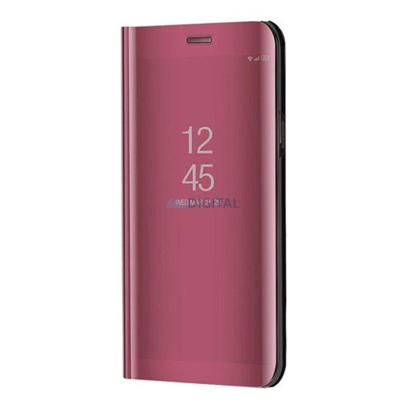 Tok álló (aktív FLIP, oldalra nyíló, asztali tartó funkció, tükrös felület, Mirror View Case) RÓZSASZÍN Samsung Galaxy A34 5G (SM-A346)