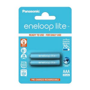 PANASONIC ENELOOP LITE elem (AAA, BK-4LCCE/2BE, 1.2V, 550mAh Ni-MH, újratölthető) 2db/csomag