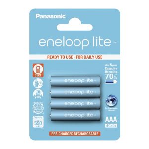 PANASONIC ENELOOP LITE elem (AAA, BK-4LCCE/4BE, 1.2V, 550mAh Ni-MH, 3000xújratölthető) 4db/csomag