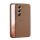 DUX DUCIS GRIT műanyag telefonvédő (közepesen ütésálló, ECO bőr hatású, QI Wireless) BARNA Samsung Galaxy S23 (SM-S911)