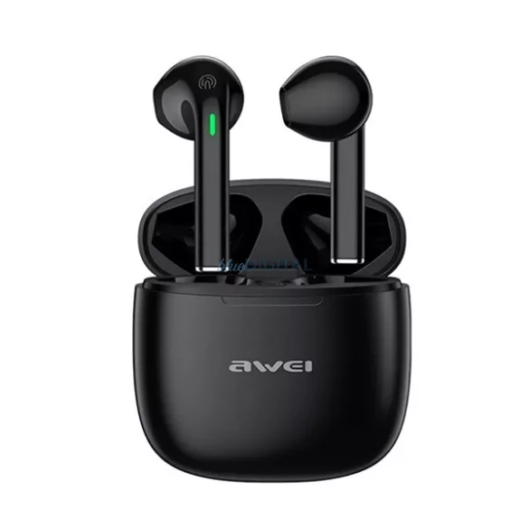 AWEI T26 PRO bluetooth fülhallgató SZTEREO (v5.3, TWS, aktív zajszűrő, vízálló + töltőtok) FEKETE