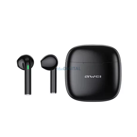 AWEI T26 PRO bluetooth fülhallgató SZTEREO (v5.3, TWS, aktív zajszűrő, vízálló + töltőtok) FEKETE