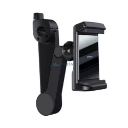   BASEUS autós tartó (fejtámlára, állítható kar, 15W, wireless, 4.7-6.5" méret) FEKETE
