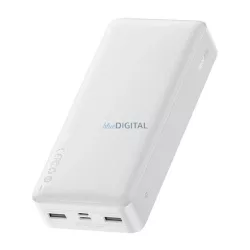   BASEUS BIPOW vésztöltő 2 USB+Type-C+microUSB aljzat (20000mAh, 15W, PD gyorstöltő, LED kijelző) FEHÉR