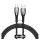BASEUS GLIMMER adatkábel (USB - Type-C, 6A, 100W, gyorstöltő, 100cm, törésgátló) FEKETE