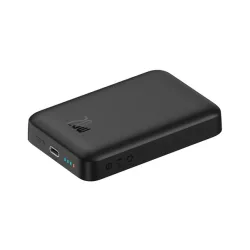   BASEUS MAGNETIC MINI OS vésztöltő Type-C aljzat (10000mAh, 20W, PD gyorstöltő, wireless, MagSafe + Type-C kábel) FEKETE