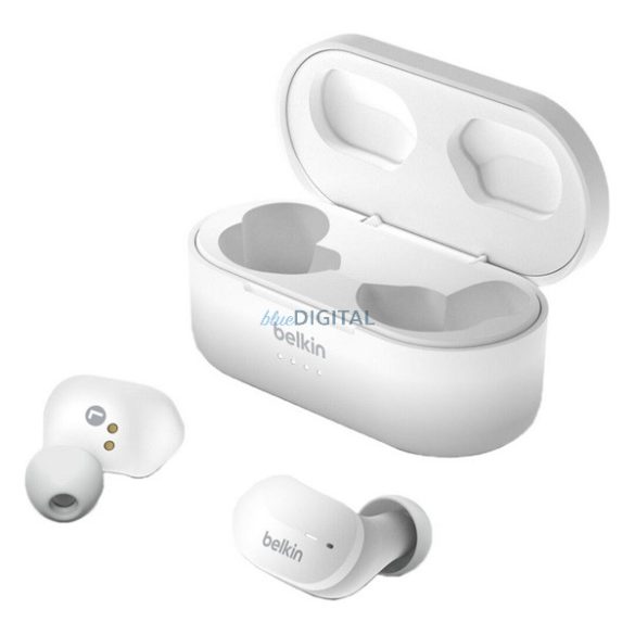 BELKIN SOUNDFORM bluetooth fülhallgató SZTEREO (v5.0, TWS, mikrofon, IPX5 vízálló + töltőtok) FEHÉR