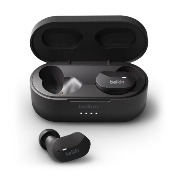 BELKIN SOUNDFORM bluetooth fülhallgató SZTEREO (v5.0, TWS, mikrofon, IPX5 vízálló + töltőtok) FEKETE