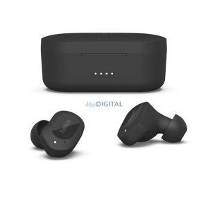 BELKIN SOUNDFORM PLAY bluetooth fülhallgató SZTEREO (v5.2, TWS, mikrofon, zajszűrő, IPX5 vízálló + töltőtok) FEKETE