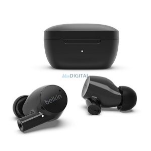 BELKIN SOUNDFORM RISE bluetooth fülhallgató SZTEREO (v5.0, TWS, mikrofon, zajszűrő, IPX5 vízálló + töltőtok) FEKETE