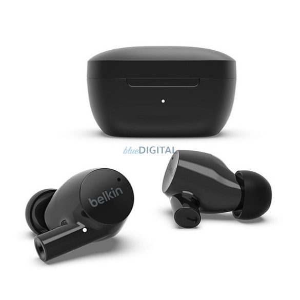 BELKIN SOUNDFORM RISE bluetooth fülhallgató SZTEREO (v5.0, TWS, mikrofon, zajszűrő, IPX5 vízálló + töltőtok) FEKETE