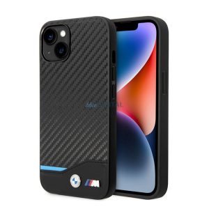 CG MOBILE BMW LEATHER CARBON műanyag telefonvédő (karbon minta) FEKETE Apple iPhone 14 Plus