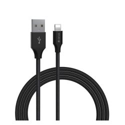   DEVIA GRACIOUS adatkábel (USB - lightning, 2.4A, gyorstöltő, 100cm) FEKETE