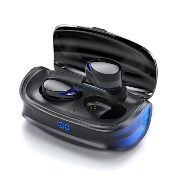 DEVIA JOY A9 bluetooth fülhallgató SZTEREO (v5.0, TWS, mikrofon, zajszűrő, LED kijelző + töltőtok) FEKETE