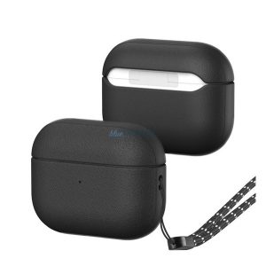 DUX DUCIS PLEN szilikon tok (matt + csuklópánt) FEKETE Apple AirPods Pro / AirPods Pro 2