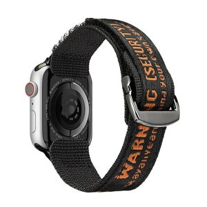 DUX DUCIS pótszíj (egyedi méret, nagy, nylon, tépőzáras, légáteresztő, állítható) NARANCSSÁRGA Apple Watch Ultra 49mm, Apple Watch Series 7 45mm, Apple Watch Series 8 45mm, Apple Watch Series 4 44mm, Apple Watch Series 5 44mm, Apple Watch Series 6 44