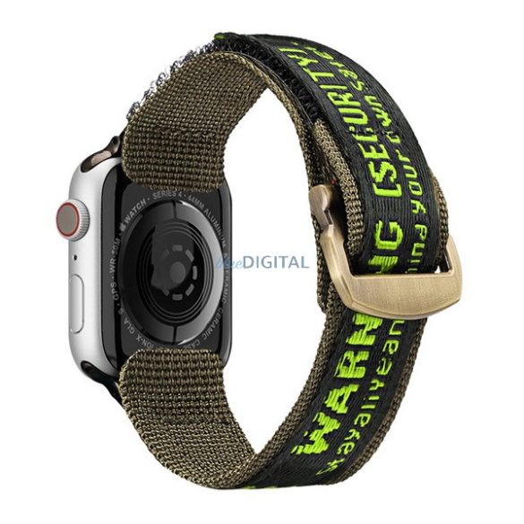 DUX DUCIS pótszíj (egyedi méret, nylon, tépőzáras, légáteresztő, állítható) ZÖLD Apple Watch Series 6 44mm, Apple Watch Series 8 45mm, Apple Watch Series 5 44mm, Apple Watch Series SE 44m