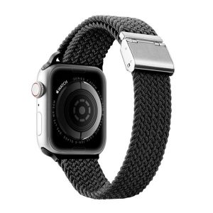 DUX DUCIS pótszíj (egyedi méret, kicsi, textil, állítható) FEKETE Apple Watch Series 4 40mm, Apple Watch Series 5 40mm, Apple Watch Series 6 40mm, Apple Watch Series SE 2 40mm, Apple Watch Series SE 40mm, Apple Watch Series 8 41mm, Appl