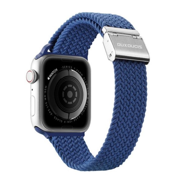 DUX DUCIS pótszíj (egyedi méret, kicsi, textil, állítható) SÖTÉTKÉK Apple Watch Series 7 41mm, Apple Watch Series 8 41mm, Apple Watch Series 4 40mm, Apple Watch Series 5 40mm, Apple Watch Series 6 40mm, Apple Watch Series SE 2 40mm, Apple