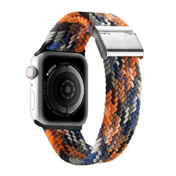 DUX DUCIS pótszíj (egyedi méret, kicsi, textil, terep minta, állítható) NARANCSSÁRGA Apple Watch Series 7 41mm, Apple Watch Series 8 41mm, Apple Watch Series 4 40mm, Apple Watch Series 5 40mm, Apple Watch Series 6 40mm, Apple Watch Series SE 2 40mm, 