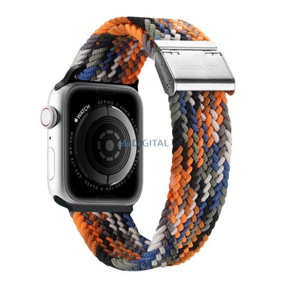 DUX DUCIS pótszíj (egyedi méret, nagy, textil, terep minta, állítható) NARANCSSÁRGA Apple Watch Ultra 49mm, Apple Watch Series 7 45mm, Apple Watch Series 8 45mm, Apple Watch Series 4 44mm, Apple Watch Series 5 44mm, Apple Watch Series 6 44mm, Apple W