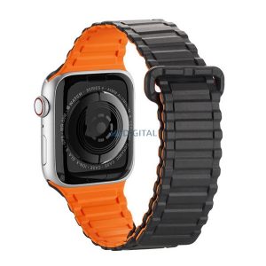 DUX DUCIS pótszíj (egyedi méret, kicsi, szilikon, mágneses) NARANCSSÁRGA Apple Watch Series 3 38mm, Apple Watch Series 2 38mm, Apple Watch Series 1 38mm, Apple Watch Series SE 40mm, Apple Watch Series SE 2 40mm, Apple Watch Series 5 40mm, Appl