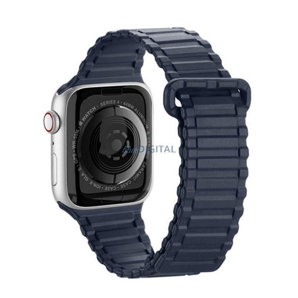 DUX DUCIS pótszíj (egyedi méret, szilikon, mágneses zár) SÖTÉTKÉK Apple Watch Series 7 41mm, Apple Watch Series SE 2 40mm, Apple Watch Series 3 38mm, Apple Watch Series 2 38mm, Apple Watch Ser