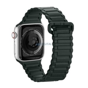 DUX DUCIS pótszíj (egyedi méret, kicsi, szilikon, mágneses) SÖTÉTZÖLD Apple Watch Series 8 41mm, Apple Watch Series 7 41mm, Apple Watch Series 4 40mm, Apple Watch Series 5 40mm, Apple Watch Series 6 40mm, Apple Watch Series SE 2 40mm, Apple