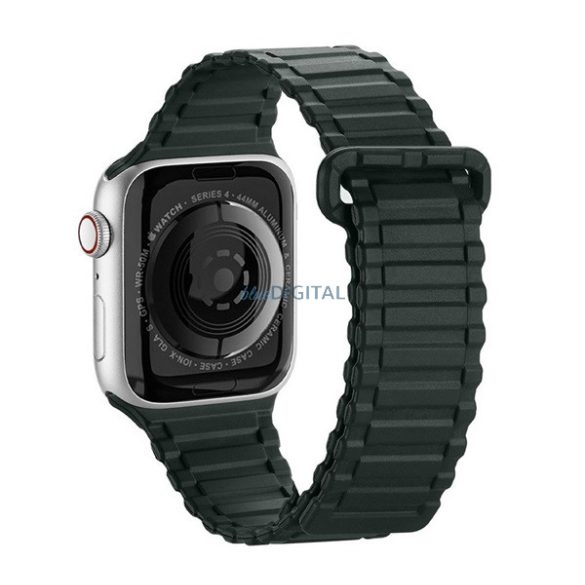 DUX DUCIS pótszíj (egyedi méret, szilikon, mágneses zár) SÖTÉTZÖLD Apple Watch Series 7 41mm, Apple Watch Series SE 2 40mm, Apple Watch Series 3 38mm, Apple Watch Series 2 38mm, Apple Watch Se