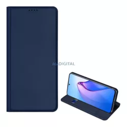   DUX DUCIS SKIN PRO tok álló, bőr hatású (FLIP, oldalra nyíló, bankkártya tartó, asztali tartó funkció) SÖTÉTKÉK Oppo Reno 8 Pro
