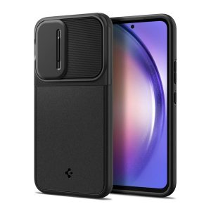 SPIGEN OPTIK ARMOR műanyag telefonvédő (szilikon keret, kamera védelem) FEKETE Samsung Galaxy A54 5G (SM-A546)