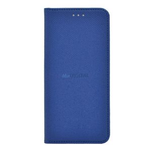 Tok álló, bőr hatású (FLIP, oldalra nyíló, asztali tartó funkció, rombusz minta) SÖTÉTKÉK Huawei Nova 10 SE