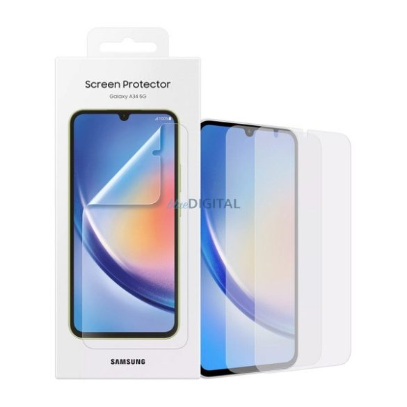 SAMSUNG képernyővédő fólia 2db (törlőkendő, felhelyezést segítő keret) ÁTLÁTSZÓ Samsung Galaxy A34 5G (SM-A346)