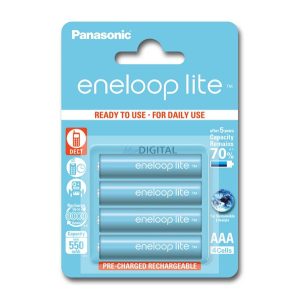 PANASONIC ENELOOP LITE elem (AAA, BK-4LCCE/4BE, 1.2V, 550 mAh Ni-MH, 2100 x újratölthető) 4db / csomag