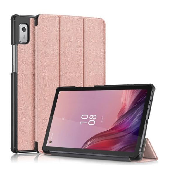 Tok álló, bőr hatású (aktív FLIP, oldalra nyíló, TRIFOLD, asztali tartó) ROZÉARANY Lenovo Tab M9 (TB310F) WIFI, Lenovo Tab M9 (TB310X) LTE