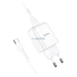   HOCO N2 VIGOUR hálózati töltő USB aljzat (10W, gyorstöltő + Type-C kábel) FEHÉR