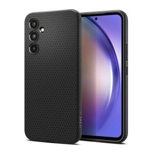 SPIGEN LIQUID AIR szilikon telefonvédő (közepesen ütésálló, légpárnás sarok, rombusz minta) FEKETE Samsung Galaxy A54 5G (SM-A546)