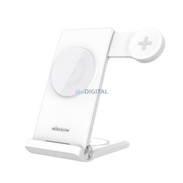NILLKIN POWERTRIO asztali töltőállvány 3in1 (7.5W, wireless, Samsung Watch töltő) FEHÉR