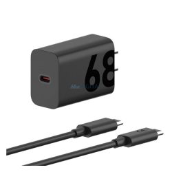   MOTOROLA TURBOPOWER hálózati töltő Type-C aljzat (68W, gyorstöltő + Type-C kábel) FEKETE
