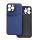Műanyag telefonvédő (szilikon keret, közepesen ütésálló, beépített fémlemez, bőr hatású hátlap, csíkos minta) SÖTÉTKÉK Xiaomi Redmi Note 12 4G
